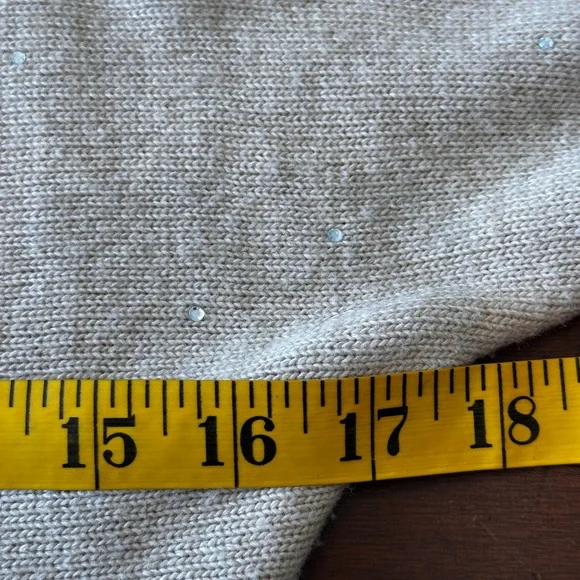 Massimo Dutti SZ 7-8 tall beige cashmere blend crewneck‎ wmini diamond sweater